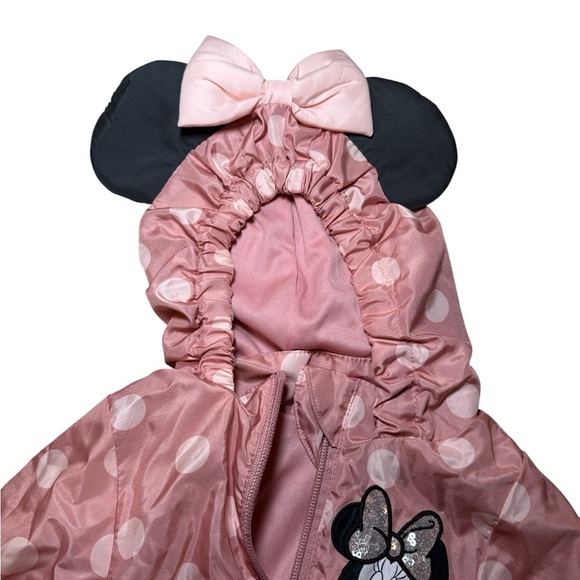 Disney Junior Toddler Girl Minnie Mouse Rain Jacket Size 18 Months Pink - Picture 4 of 10